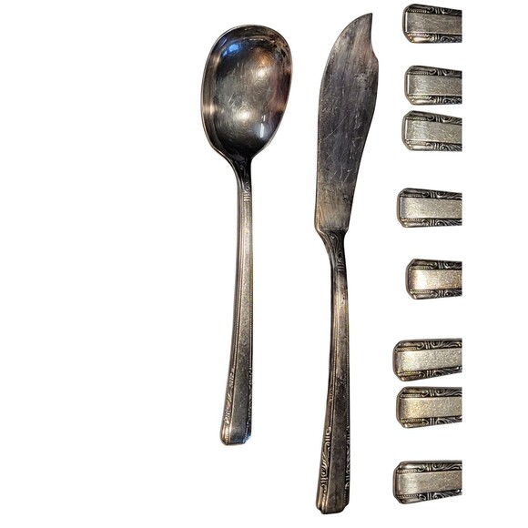 Entire Set 1948 Wallace Harmony House Quad Silver Plate Flatware Sears Signed - Picture 10 of 13